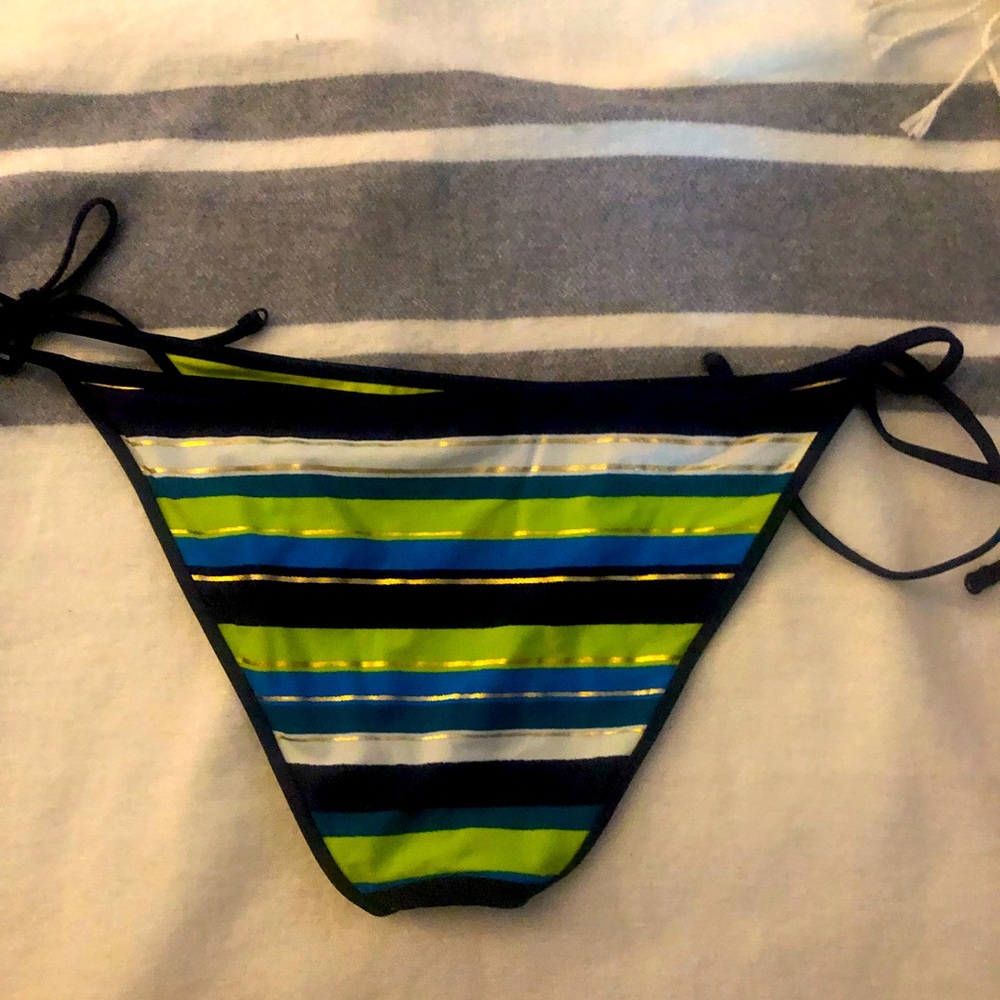 Aerie Bikini Navy Top & String Bottom - image 1